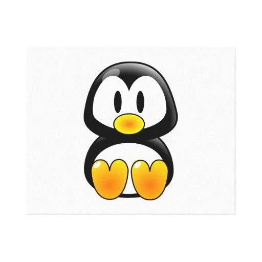 Pingüino del bebé del dibujo animado impresión de lienzo | Zazzle
