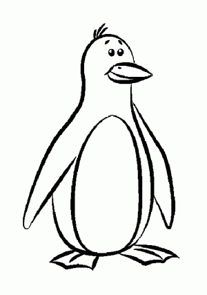 Pinguino para colorear, pintar e imprimir