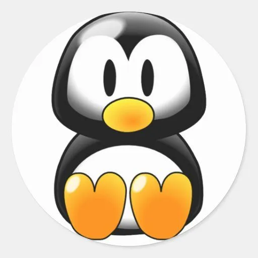 Pingüino lindo del bebé - Customizeable Pegatinas Redondas de Zazzle.