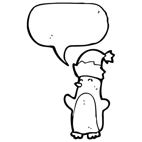 Pingüino de Navidad dibujos animados gritos — Vector stock ...
