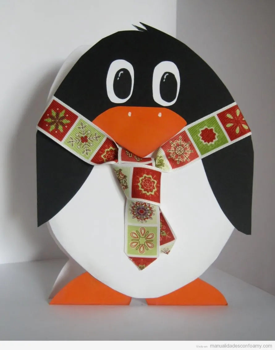 Pingüinos de goma eva adorables para hacer con niños en Navidad •  Manualidades con Foamy