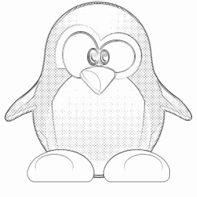 Pingüinos Tux para colorear, dibujos para niños
