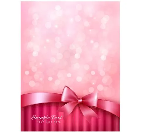 Pink background with bow vector 02 - Free Vector free download