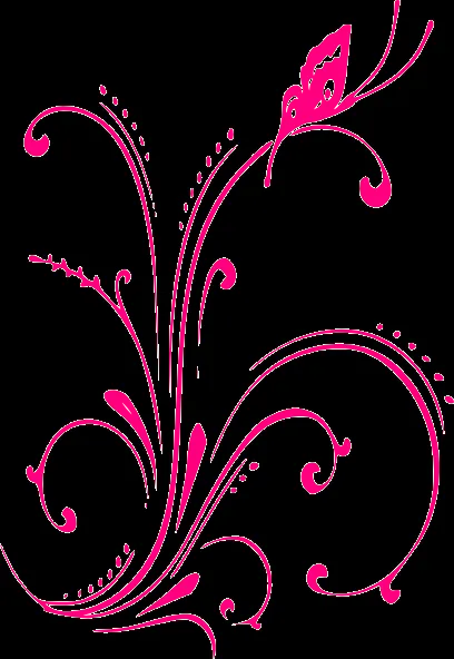 Pink Butterfly Scroll Clip Art at Clker.com - vector clip art ...