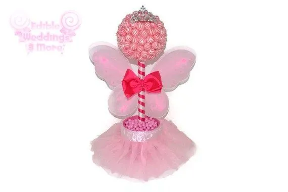 Pink Lollipop Fairy Princess Topiary Fairy por EdibleWeddings
