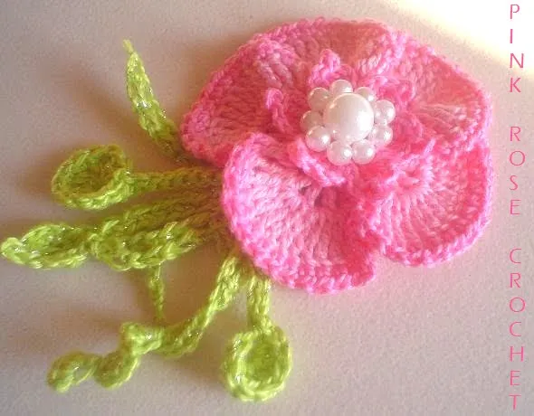 PINK ROSE CROCHET /: Flor de Crochê