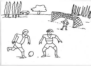  ... colorear: dibujo para imprimir y colorear de niños jugando al futbol
