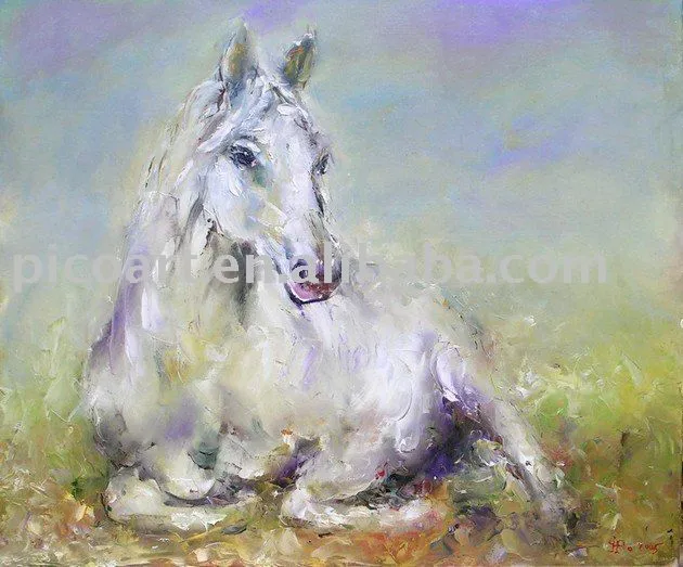 Pintado a mano pintura al óleo animal ( caballo )-Pintura y ...