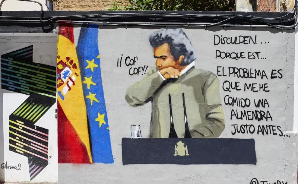 Pintan un grafiti del ataque de tos de Fernando Simón en una calle Valencia  | Las Provincias