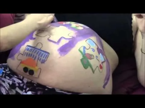 Pintando Barriga de 32 semanas de Embarazo / linda cubana - YouTube