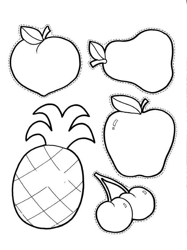 Pintando racimo de uvas, manzana, piña, cerezas, pera... pintadas con  plastilina. | Libros de tela, Manualidades, Piña para colorear
