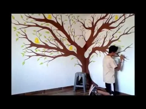 Como Pintar un Arbol. Drawing a tree - YouTube