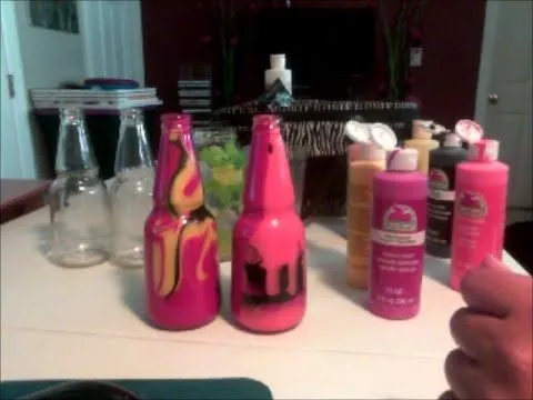 como pintar botellas por dentro con diseños - YouTube