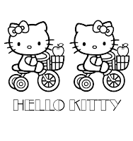 Dibujo para pintar hello kitty en bicicleta para niños