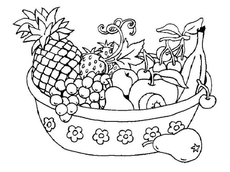 Pintar y colorear dibujos de frutas