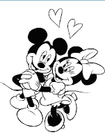  ... para pintar y colorear: Mickey y minnie enamorados para pintar