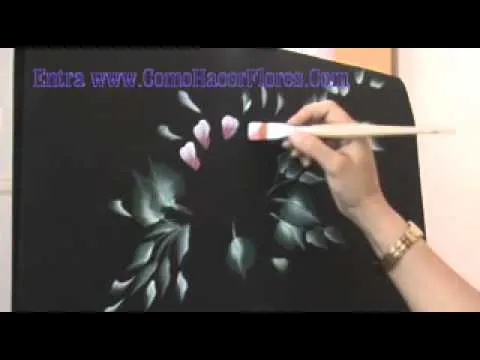 Pintar cuadros de flores muy fácil muy rápido con pinceladas - YouTube