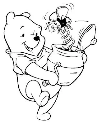 Winnie Pooh para pintar 2009 para niños