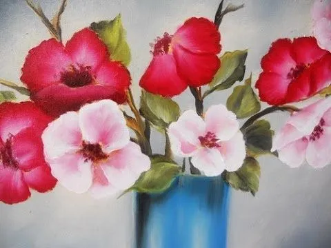 Como pintar flores en Óleo Pinceladas Silvia Mongelos - YouTube