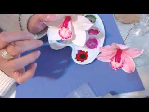 Pintar flores Porcelana fria: Orquidea cymbidium rosada 2da parte ...