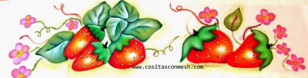 Cómo pintar fresas en tela para la cocina ~ cositasconmesh