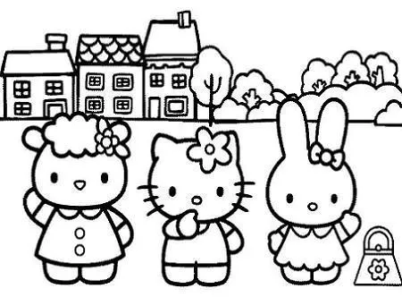Hello Kitty y sus amigos para pintar - Imagui