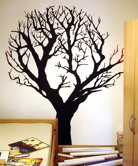 Como pintar un mural de un árbol en la pared paso por paso. | Mil ...