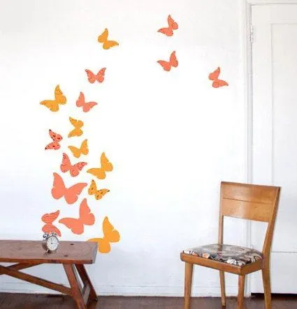 Como pintar mariposas en la pared - Imagui