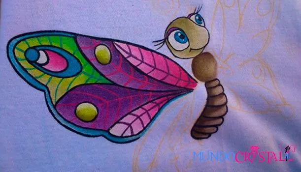 Mariposas pintadas en tela - Imagui