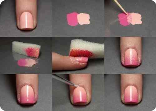 Como pintarse las uñas con estilo degradado | Decoración de Uñas ...