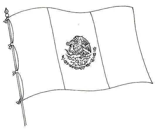 Pinto Dibujos: Dibujo de la bandera de México para colorear