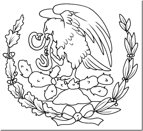 Pinto Dibujos: Escudo de México para colorear