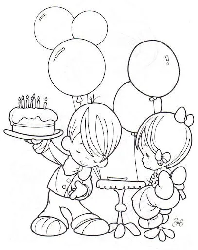 Pinto Dibujos: Fiesta de cumpleaños para colorear Pinto Dibujos: Fiesta de cumpleaños para colorear