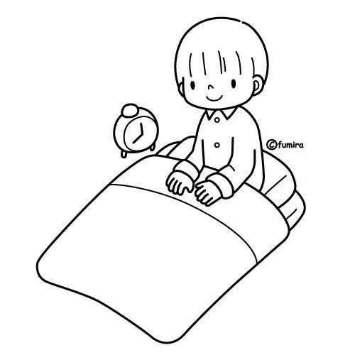 Niño despertando de cama en dibujo - Imagui