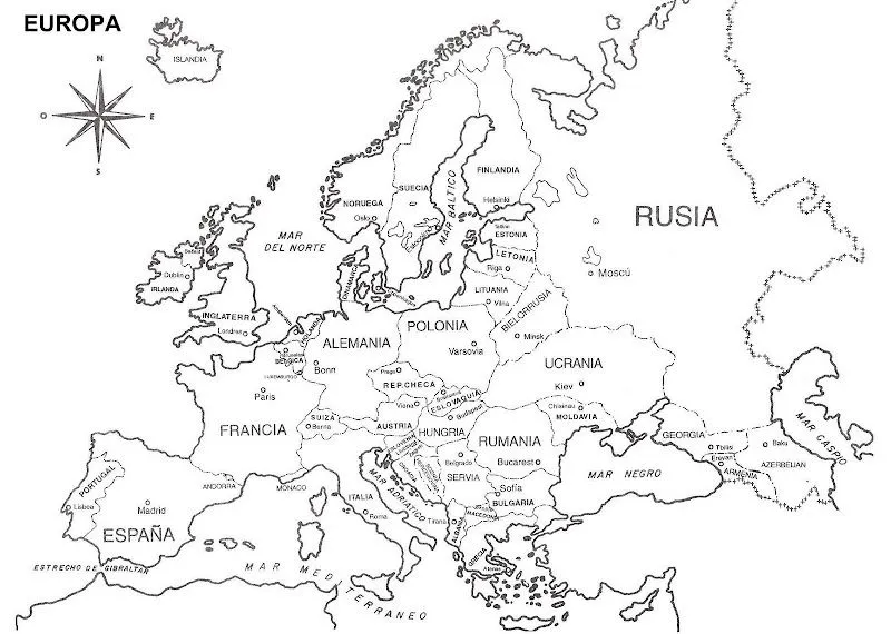 Mapa blanco con negro sin letras - Imagui