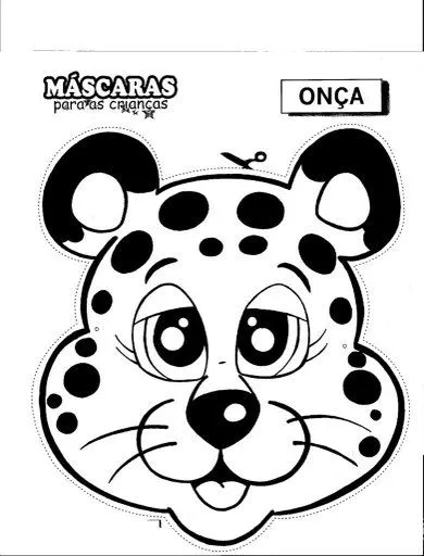 Pinto Dibujos: Máscara de jaguar para colorear