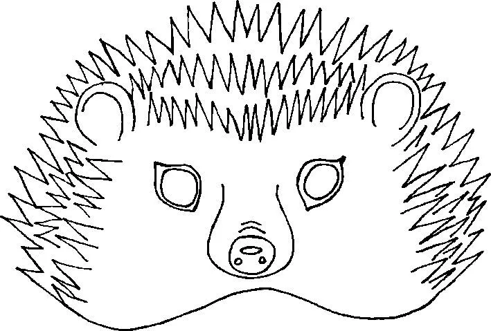 Pinto Dibujos: Máscara de puercoespín para colorear Pinto Dibujos: Máscara de puercoespín para colorear
