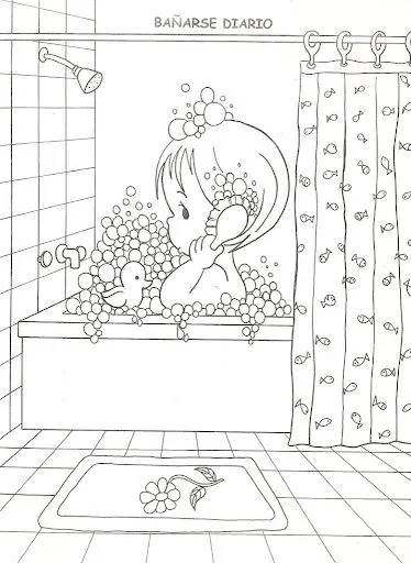 Niño bañandose para colorear – deberes de los niños | Dibujos ...
