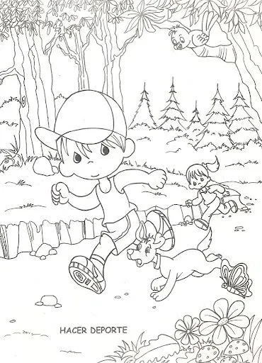 Pinto Dibujos: Niño haciendo ejercicio – precious moments para ...