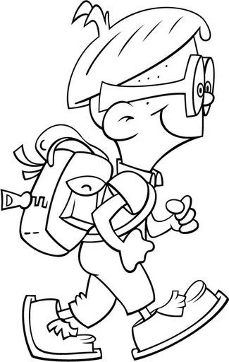 Boy with backpack - free coloring pages | Coloring Pages