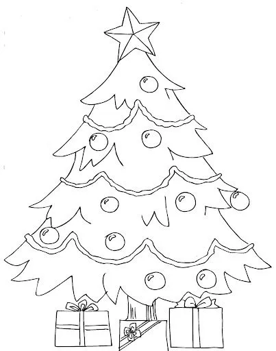 Pinto Dibujos: Pino de navidad con regalos para colorear Pinto Dibujos: Pino de navidad con regalos para colorear
