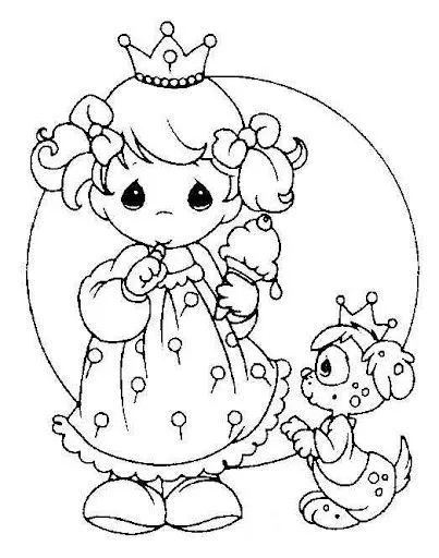 Fun Coloring Pages: Princess precious moments coloring page