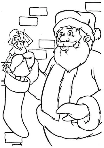 Pinto Dibujos: Santa claus entregando regalos para colorear Pinto Dibujos: Santa claus entregando regalos para colorear