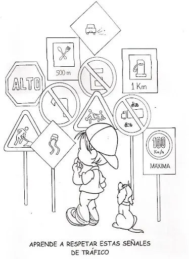 Traffic Signs - free coloring pages | Coloring Pages