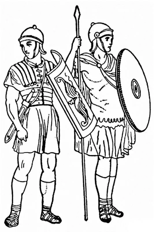 Pinto Dibujos: Soldados romanos para colorear