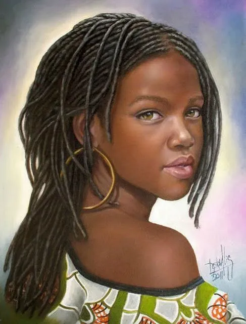 Pintura y Fotografía Artística : Retratos al Óleo de Niños Negros ...