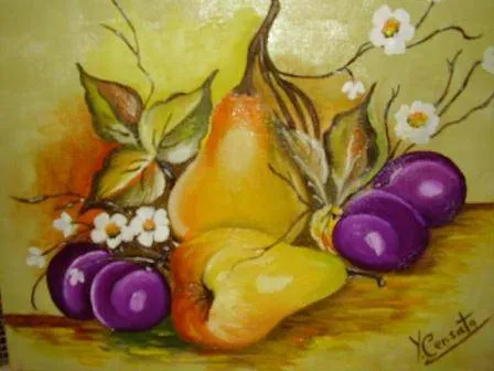 Pintura de frutas en tela - Imagui