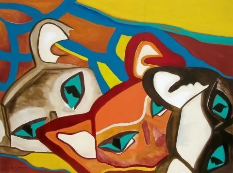 Pintura > Gatos(2010) > Gatos - USD 700.00 - Autor: Silvia Maria ...