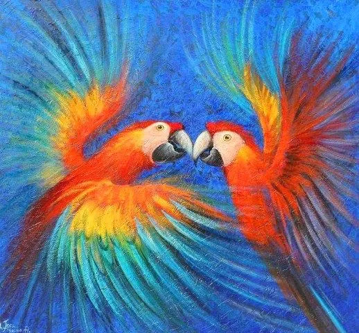 Cuadros Modernos: Bonitos cuadros con guacamayas Cuadros Modernos: Bonitos cuadros con guacamayas