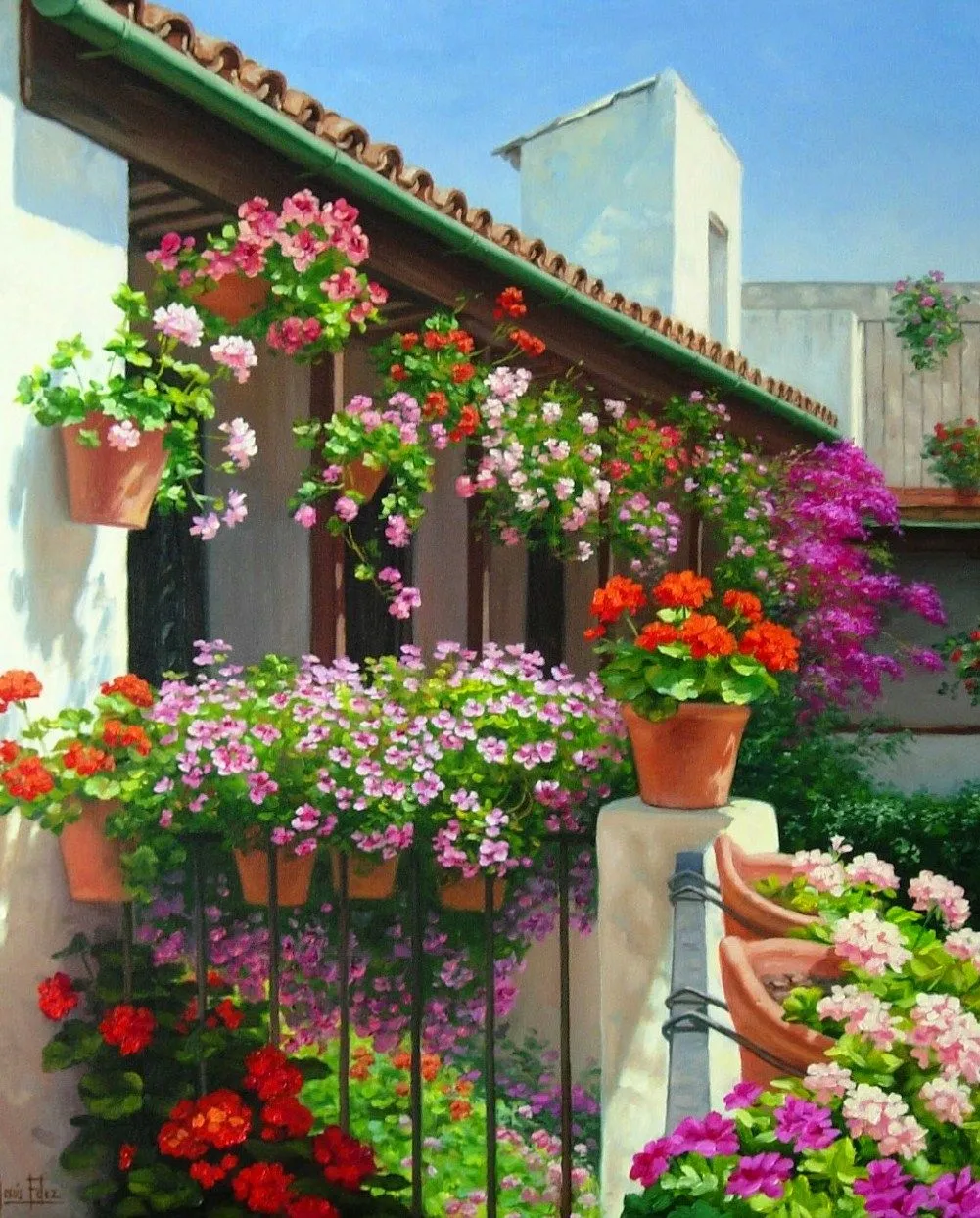Pintura Moderna al Óleo: Pinturas: Paisajes con flores Pintura Moderna al Óleo: Pinturas: Paisajes con flores